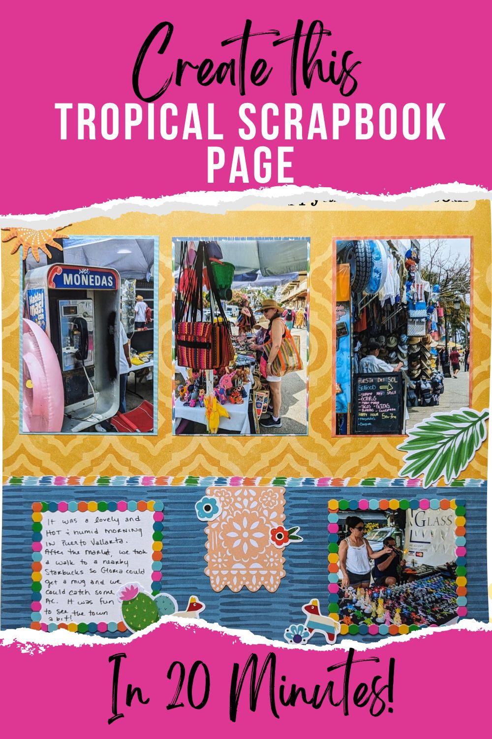 tropical scrapbook page